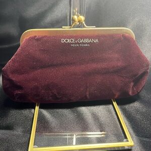 Dolce & Gabbana Deep Burgundy Velvet Clutch